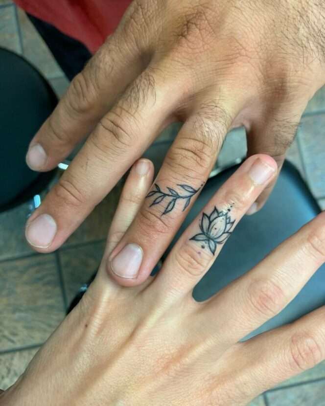 21 Couples Who Have Replaced Their Wedding Rings with Minimalist Finger Tattoos